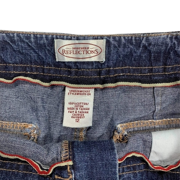 Vtg Northern Reflections Blue Jeans Size 12 Convertible Roll Tab Leg Denim Y2K - Picture 9 of 12